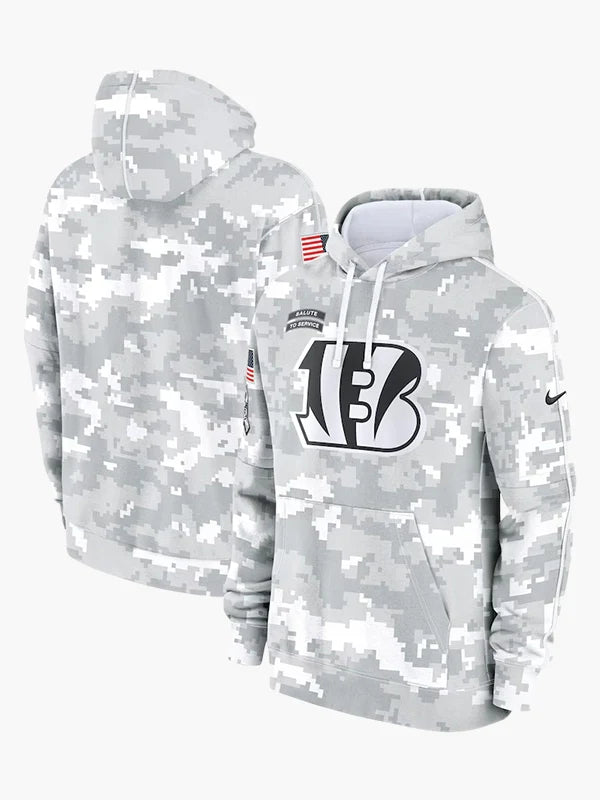 2024 Cincinnati Bengals Arctic Camo Salute to Service Hoodie