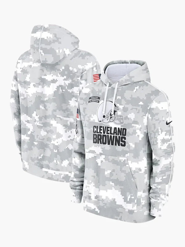 2024 Cleveland Browns Arctic Camo Salute to Service Hoodie