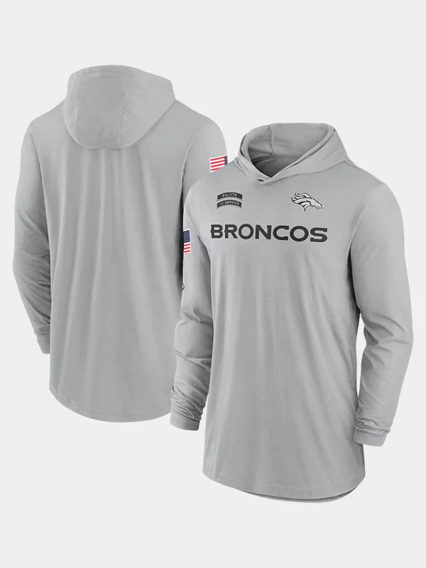2024 Denver Broncos Salute to Service Long Sleeve Hooded T-Shirt