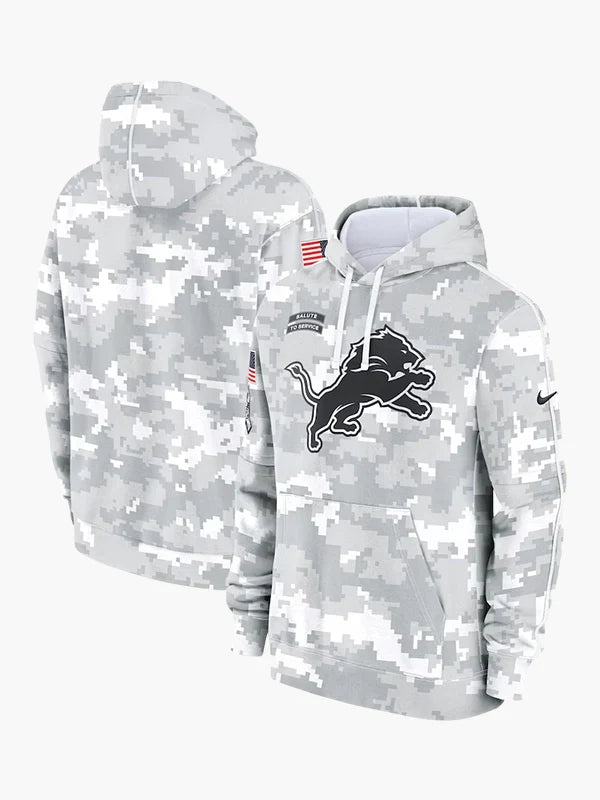 2024 Detroit Lions Arctic Camo Salute to Service Hoodie