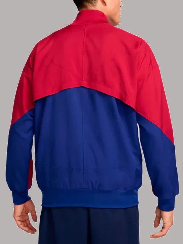 2024 FC Barcelona Anthem Jacket Blue and Red