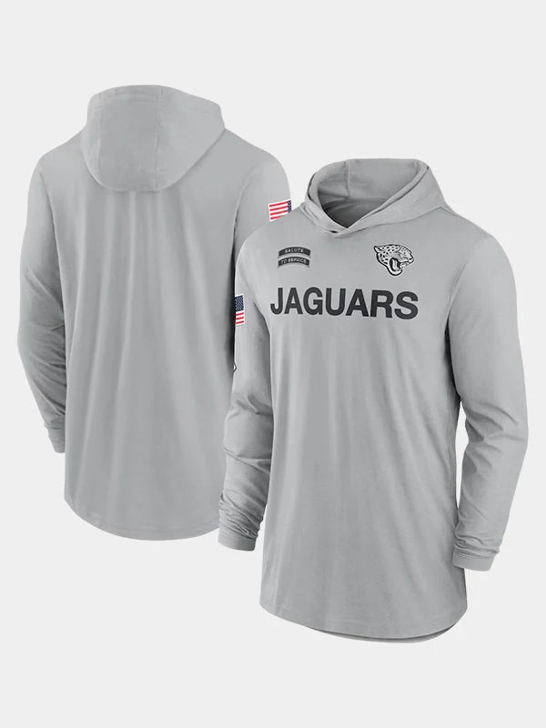 2024 Jacksonville Jaguars Salute to Service Long Sleeve Hooded T-Shirt