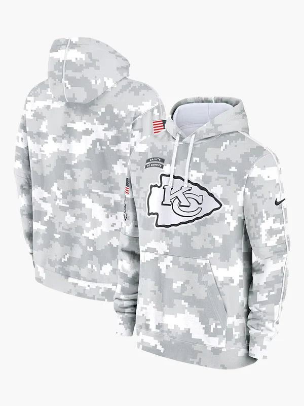 2024 Kansas City Chiefs Arctic Camo Salute to Service Hoodie