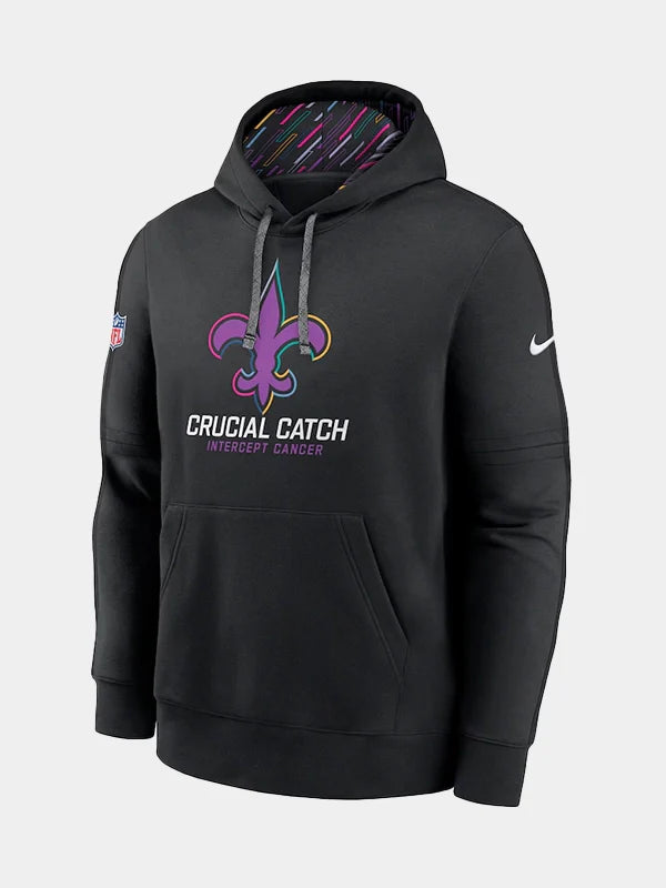 2024 NFL Crucial Catch New Orleans Saints Hoodie Black