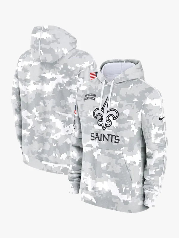 2024 New Orleans Saints Arctic Camo Salute to Service Hoodie