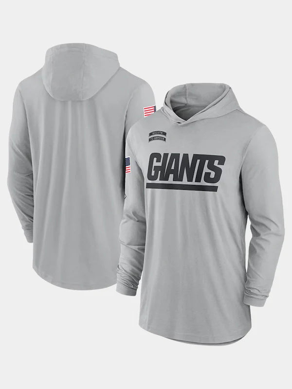 2024 New York Giants Salute to Service Long Sleeve Hooded T-Shirt