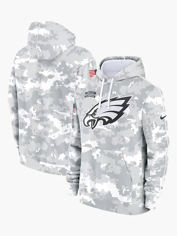 2024 Philadelphia Eagles Arctic Camo Salute to Service Hoodie