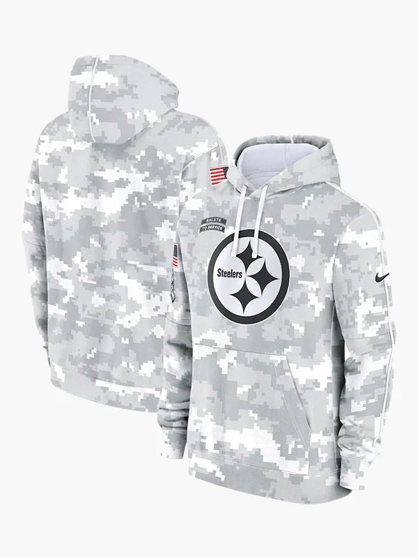 2024 Pittsburgh Steelers Arctic Camo Salute to Service Hoodie