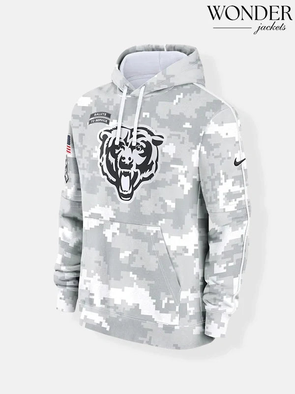 2024 Salute to Service Chicago Bears Camo Hoodie