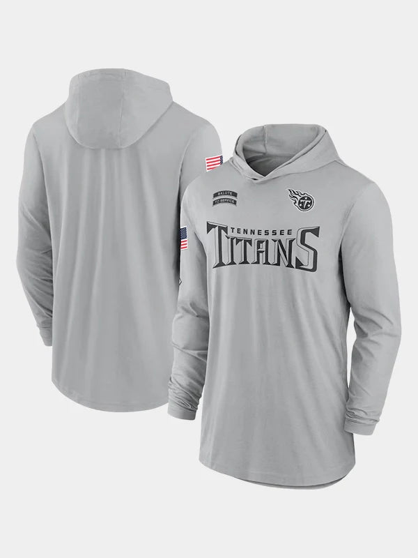 2024 Tennessee Titans Salute to Service Long Sleeve Hooded T-Shirt