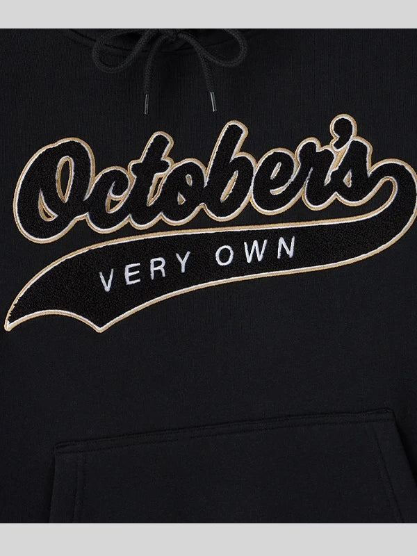 2025 OVO X STARTER Black Team Scrip Pullover Fleece Hoodie
