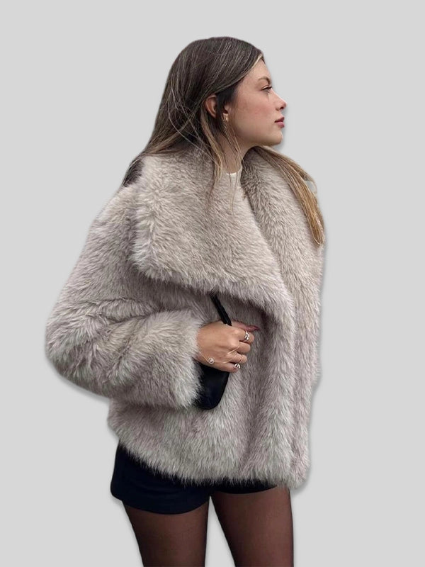 4360 240 Zara Short Faux Fur Jacket