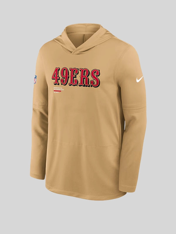 49ers Nike Sideline Performance Gold Hoodie T-Shirt