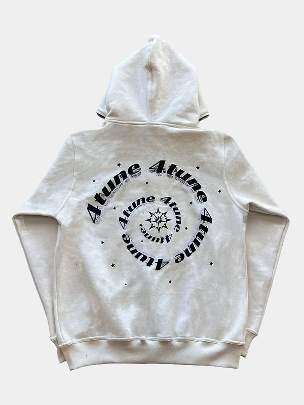 4Tune Cream Zip Up Hoodie