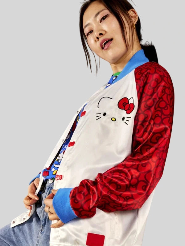 50th Anniversary Hello Kitty Bomber Jacket White and Red