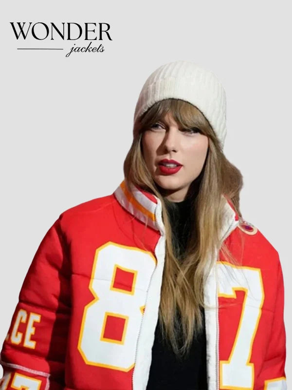 87 Taylor Swift Travis Kelce Puffer Jacket