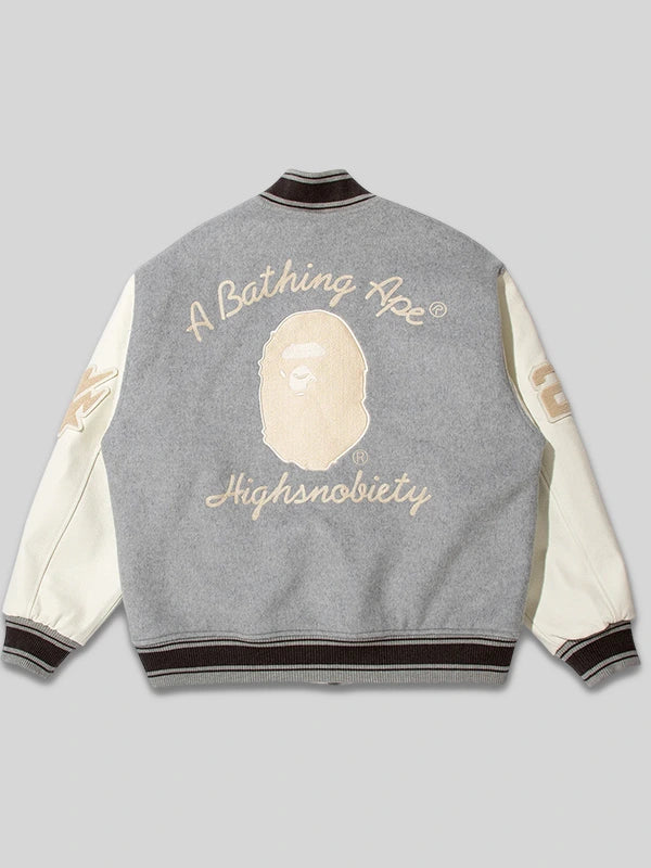 A Bathing Ape. X HIGHSNOBIETY varsity jacket