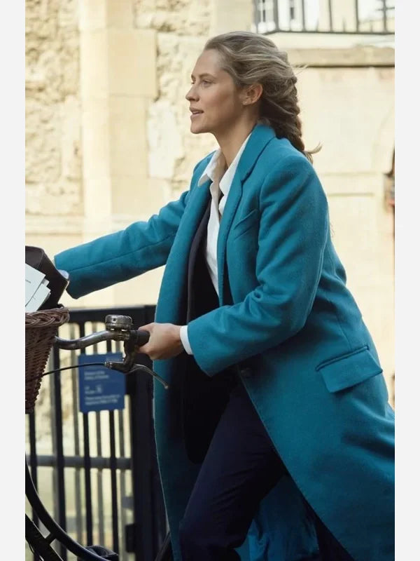 A Discovery Of Witches Teresa Palmer Long Coat Blue