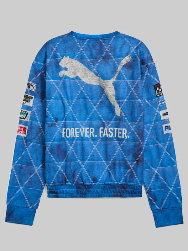 A$AP ROCKY x PUMA Blue & White Quilted Sweatshirt