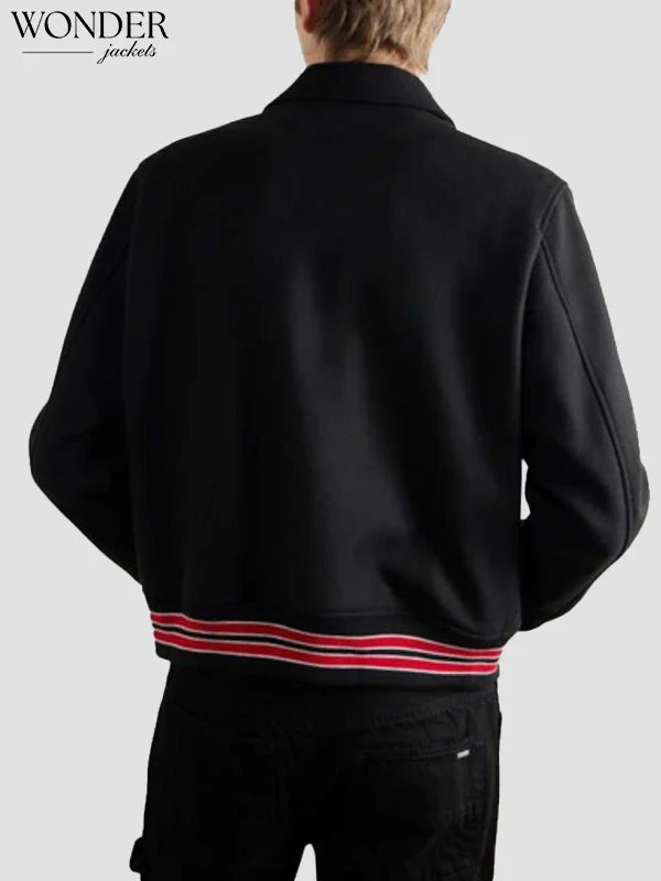 AMIRI Bones Twill Black Varsity Jacket