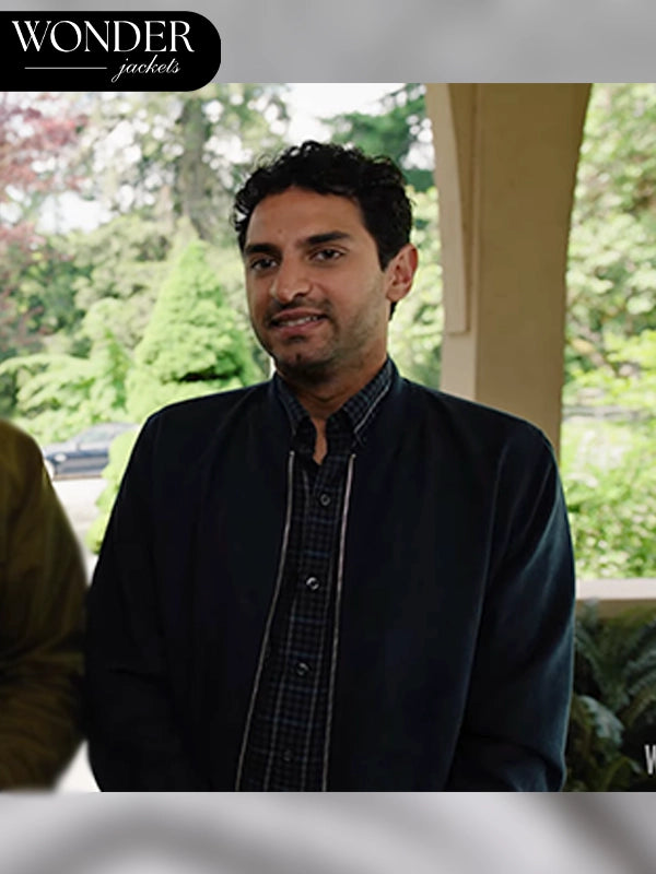 A Nice Indian Boy Naveen Gavaskar Navy Blue Bomber Jacket