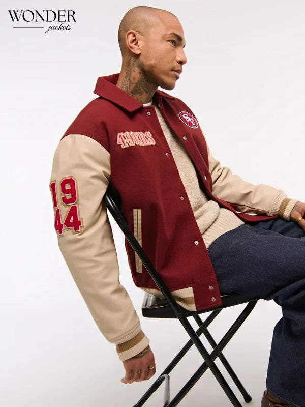 Abercrombie & Fitch San Francisco 49ers Varsity Bomber Jacket