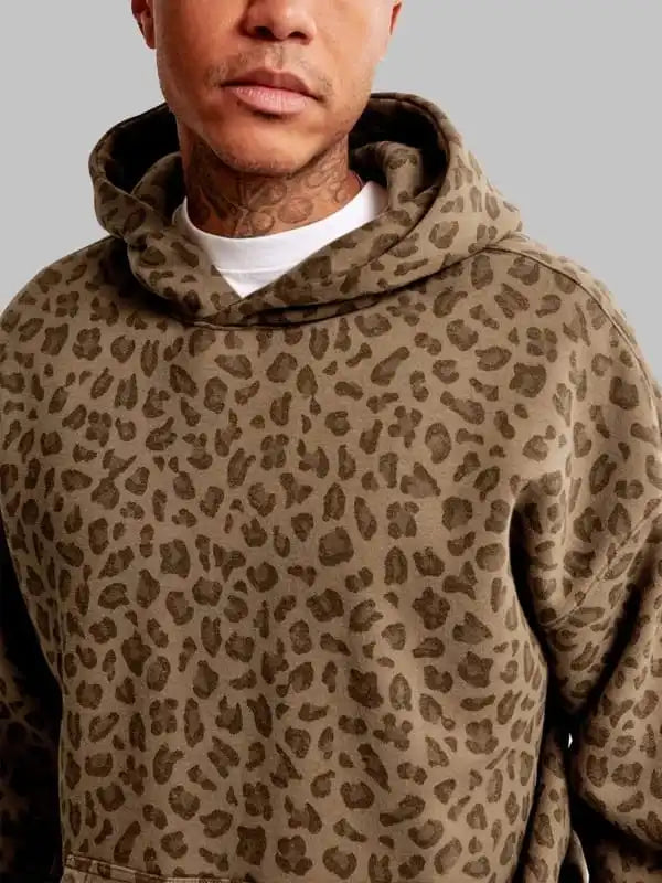 Abercrombie Leopard Hoodie Brown