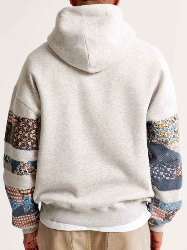 Abercrombie Patchwork Hoodie Grey