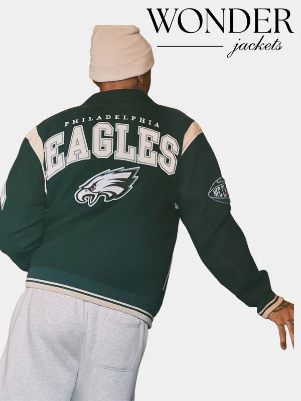 Abercrombie Philadelphia Eagles Green Bomber Jacket