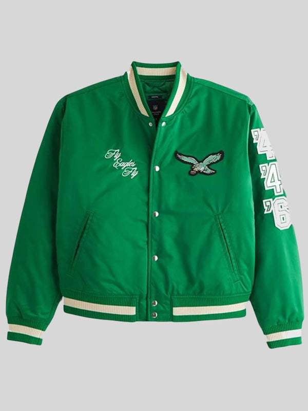 Abercrombie Philadelphia Eagles Varsity Green Jacket