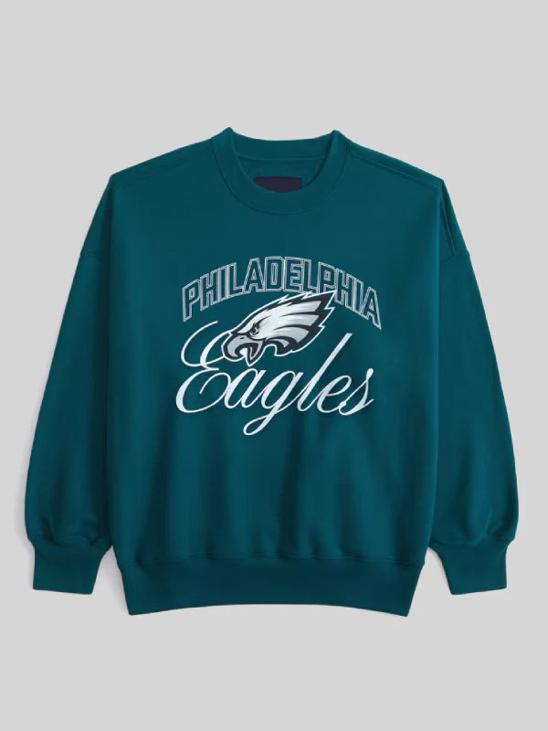 Abercrombie Philadelphia Eagles Vintage Sunday Crew Green