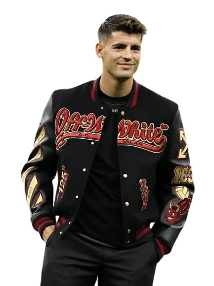 Ac Milan X Off White Black Varsity Jacket