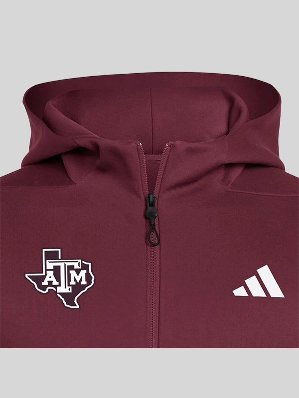Adidas Texas AM Aggies Player Travel ZNE Maroon Hoodie