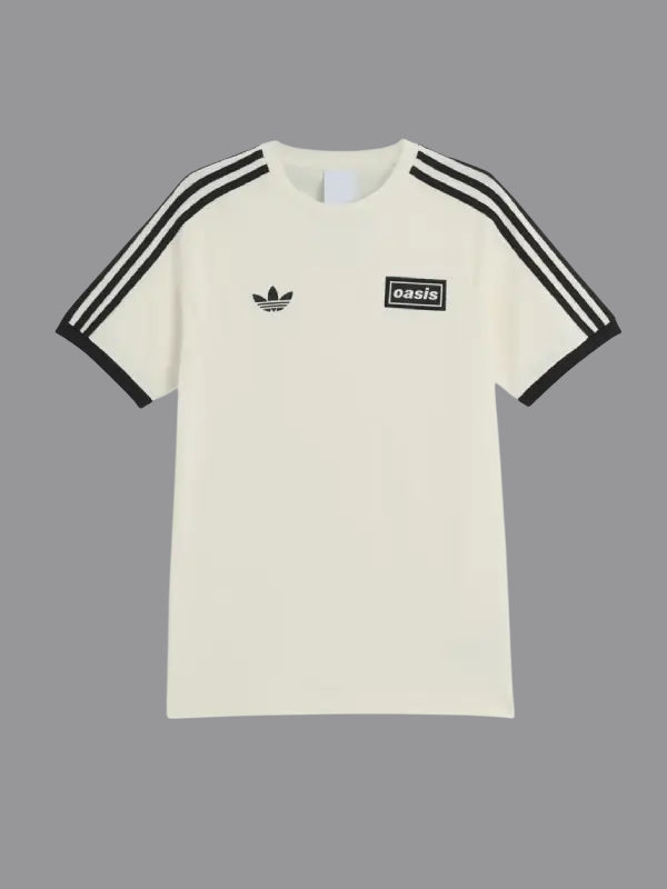 Adidas x Oasis Tour 3-Stripes Tee Cream