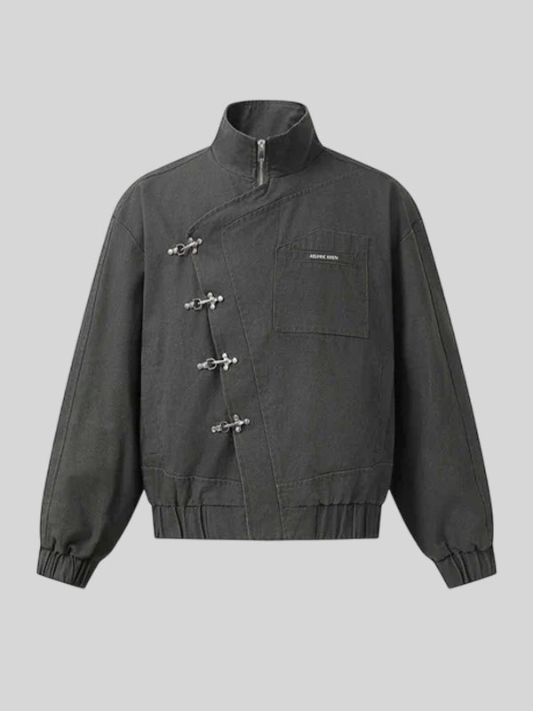 Aelfric Eden Metal Button Boxy Jacket Grey