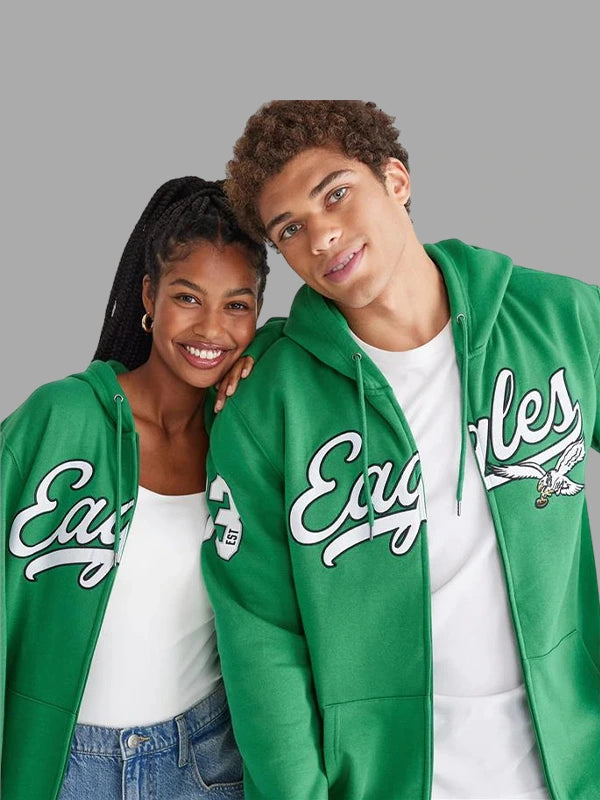 Aeropostale Eagles Script Green Hoodie