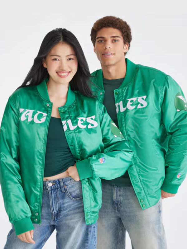 Aeropostale Philadelphia Eagles Bomber Jacket Green