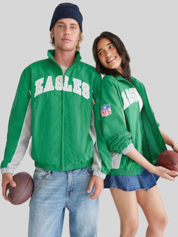 Aeropostale Philadelphia Eagles Green Zipper Track Jacket
