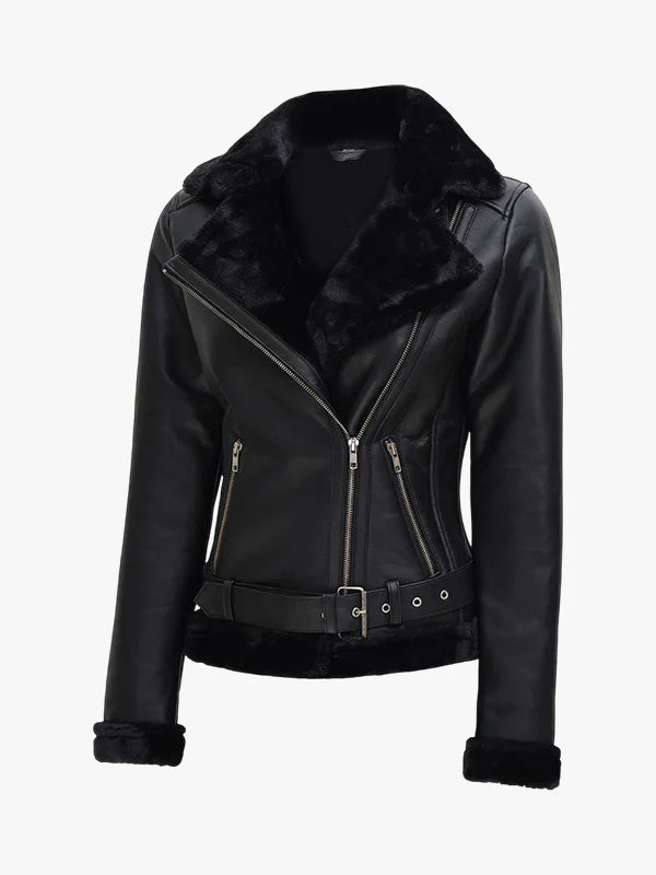 Agnes Women's Leather Shearling Jacket
