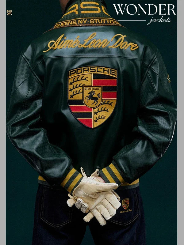 Aime Leon Dore × Porsche Leather Jacket Green