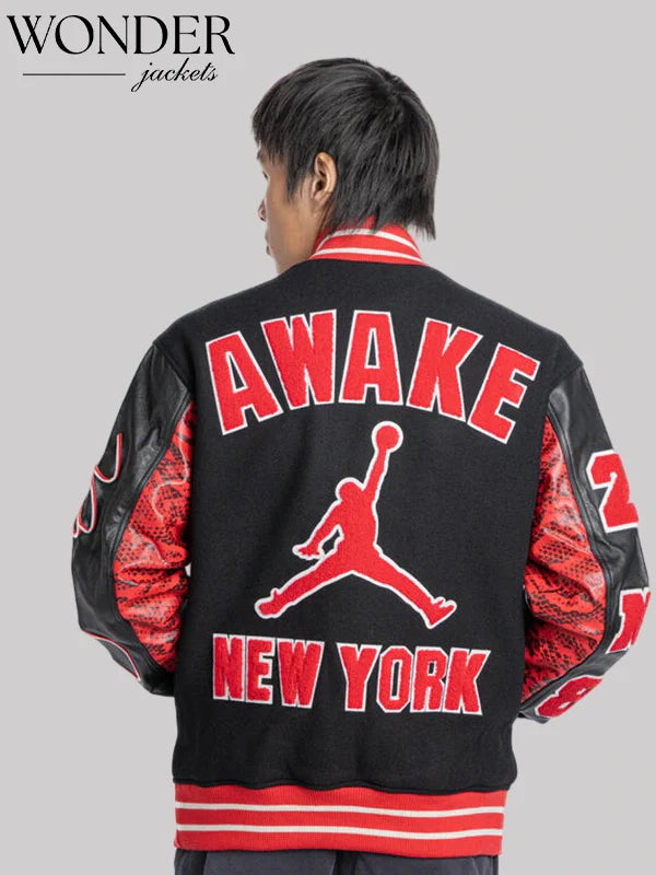 Air Jordan x Awake NY Varsity Jacket Red