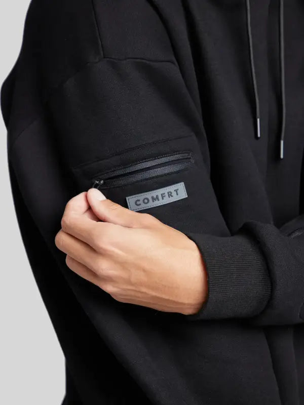 Airplane Mode Travel Comfort Hoodie Black