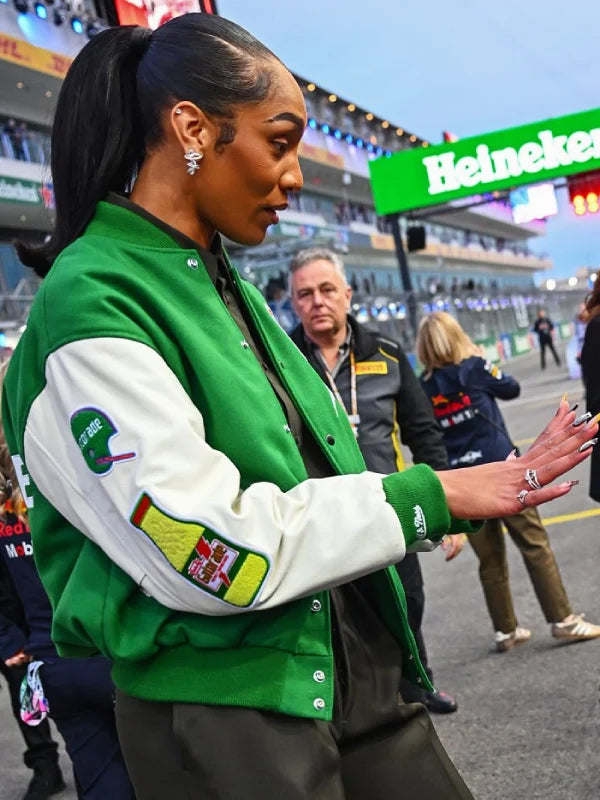 Aja Wilson Gatorade Green White Varsity Jacket
