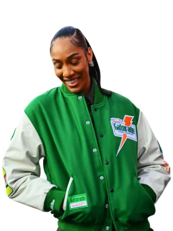 Aja Wilson Gatorade Varsity Jacket Green White