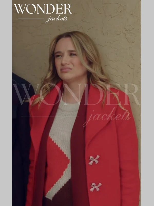 Alana Higman Holiday Pink Wool Coat Touchdown A Chiefs Love Story