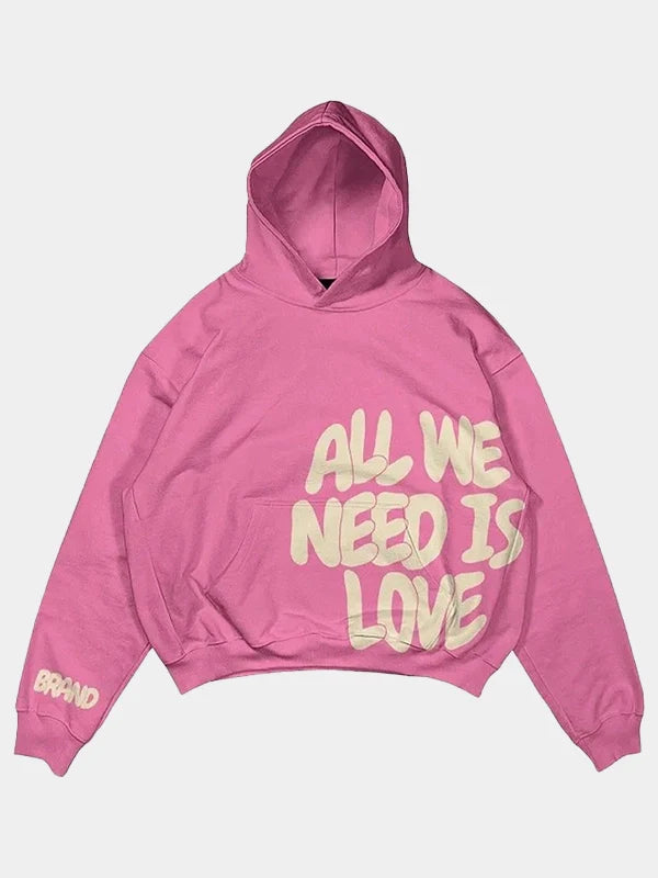 All We Need Is Love Hoodie Pink