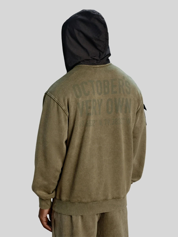 Alpha Industries x Octobers Very Own Garment Dye Green Hoodie