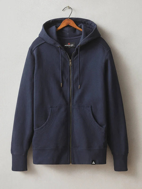 American Giant Blue Full Zip Hoodie