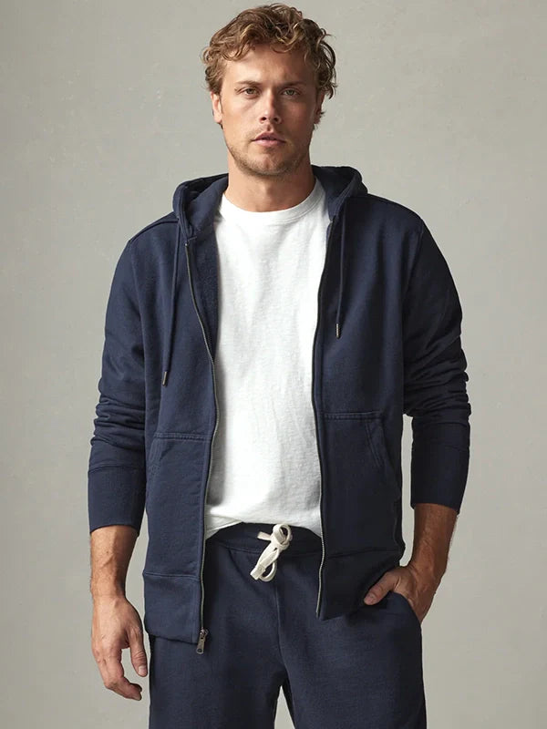 American Giant Blue Zip Up Hoodie