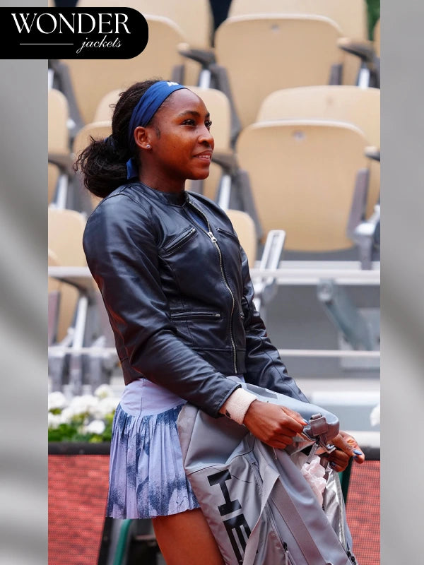 American Tennis Player Coco Gauff Leather Jacket